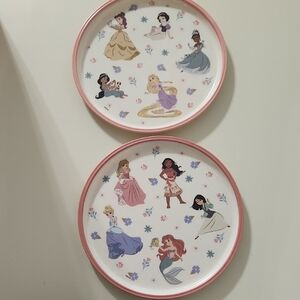 Set of Two Princess Plates with Pink Rim
